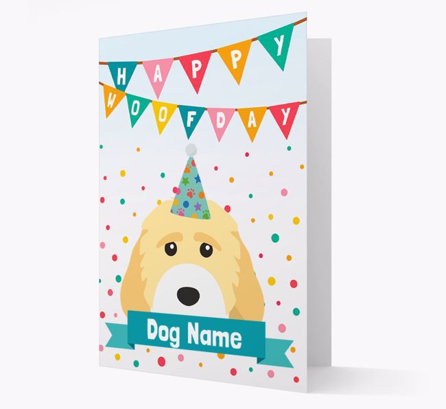 Personalised Card 'Happy Woofday {dogsName}' with {breedCommonName} Icon